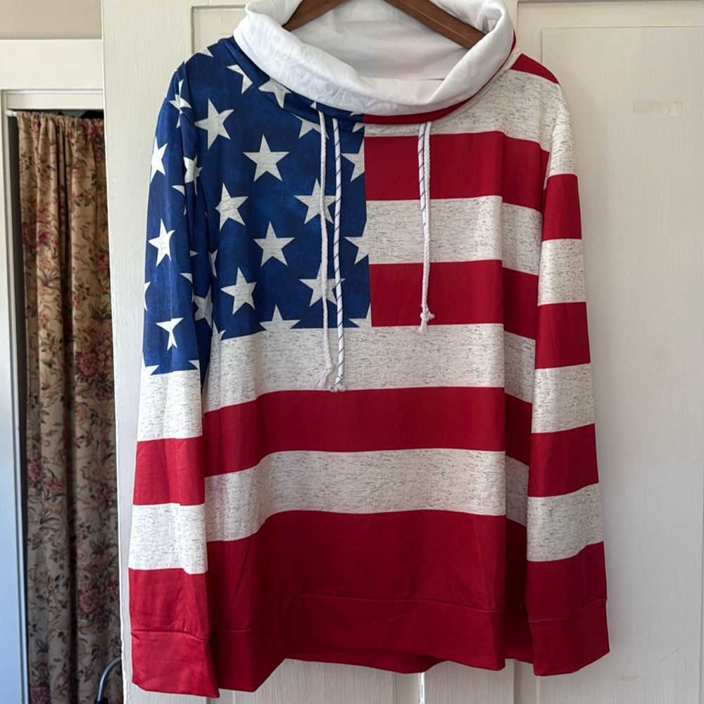 Red, White & Blue American Flag Shirt, size XL